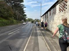 Three miles done and we're heading inland towards Hayle